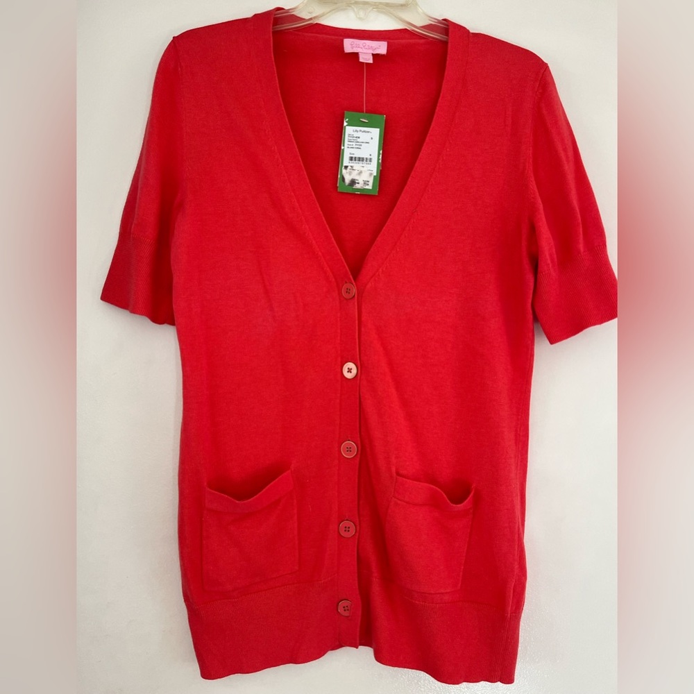 NWT Lilly Pulitzer Trisha island coral Cardigan Small